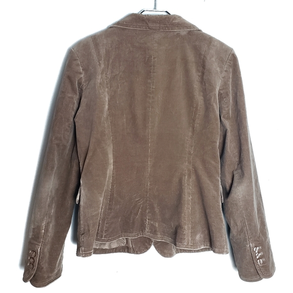 H&M Brown Corduroy Lined Button Down Blazer Jacket Size: 12 - Picture 5 of 5